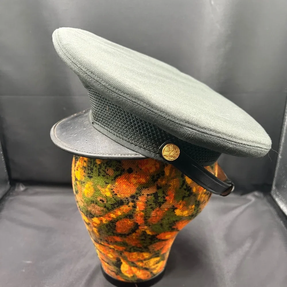 Vintage US Army AG-44 Wool Serge Service Cap Green Eagle Crest 1969 Size 6 7/8